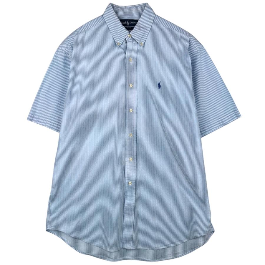 古着 ラルフローレン Ralph Lauren BLAKE シアサッカー 半袖 ボタン