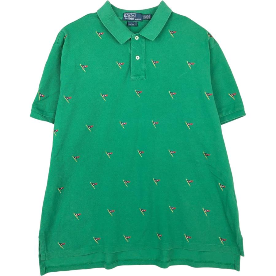 古着 ラルフローレン Ralph Lauren POLO by CUSTOM FIT 総柄 半袖 