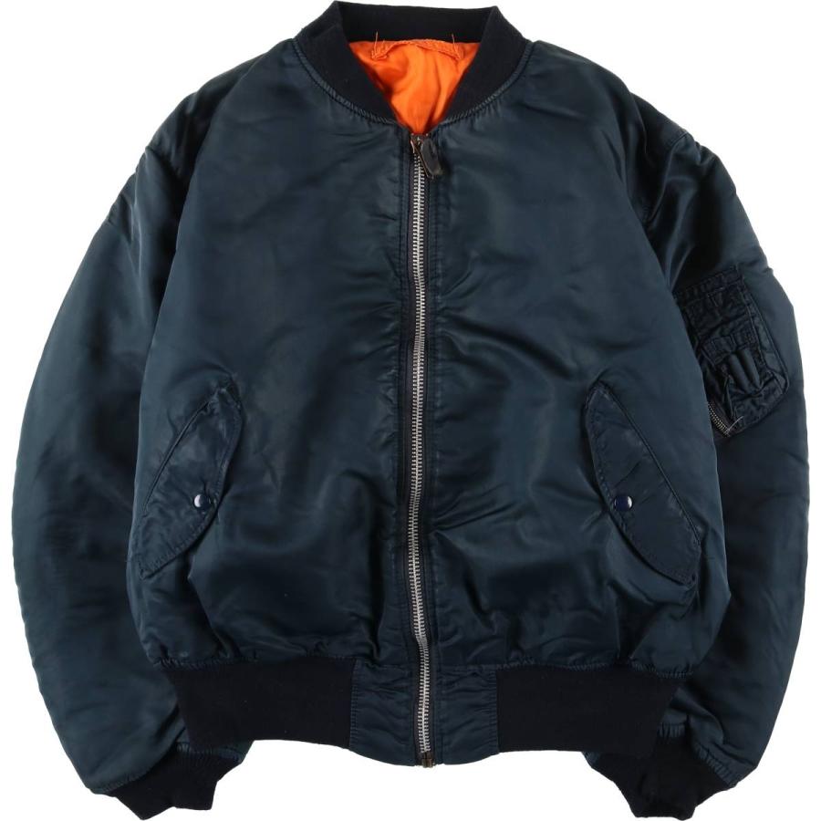 【美品】90s ALPHAMA-1 フライトジャケット 中綿入り M サイズ 古着 80~90年代 民間品 アルファ ALPHA MA-1タイプ 中綿入り