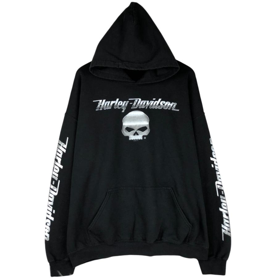 古着 ハーレーダビッドソン Harley-Davidson ドクロ柄 スカル柄 アドバタイジング スウェットプルオーバーパーカー メンズXXL相当/eaa624808 古着 ハーレーダビッドソン ドクロ柄 スカル柄 アドバタイジング