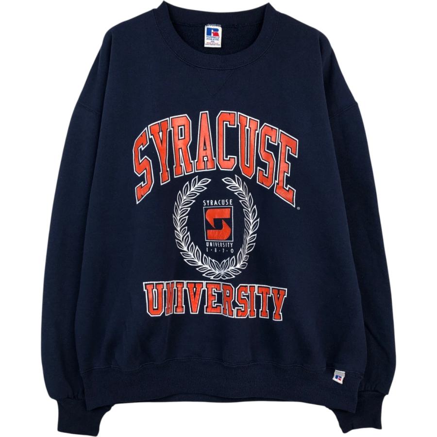古着 90年代 ラッセル Russell 3連プリント カレッジスウェットシャツ 