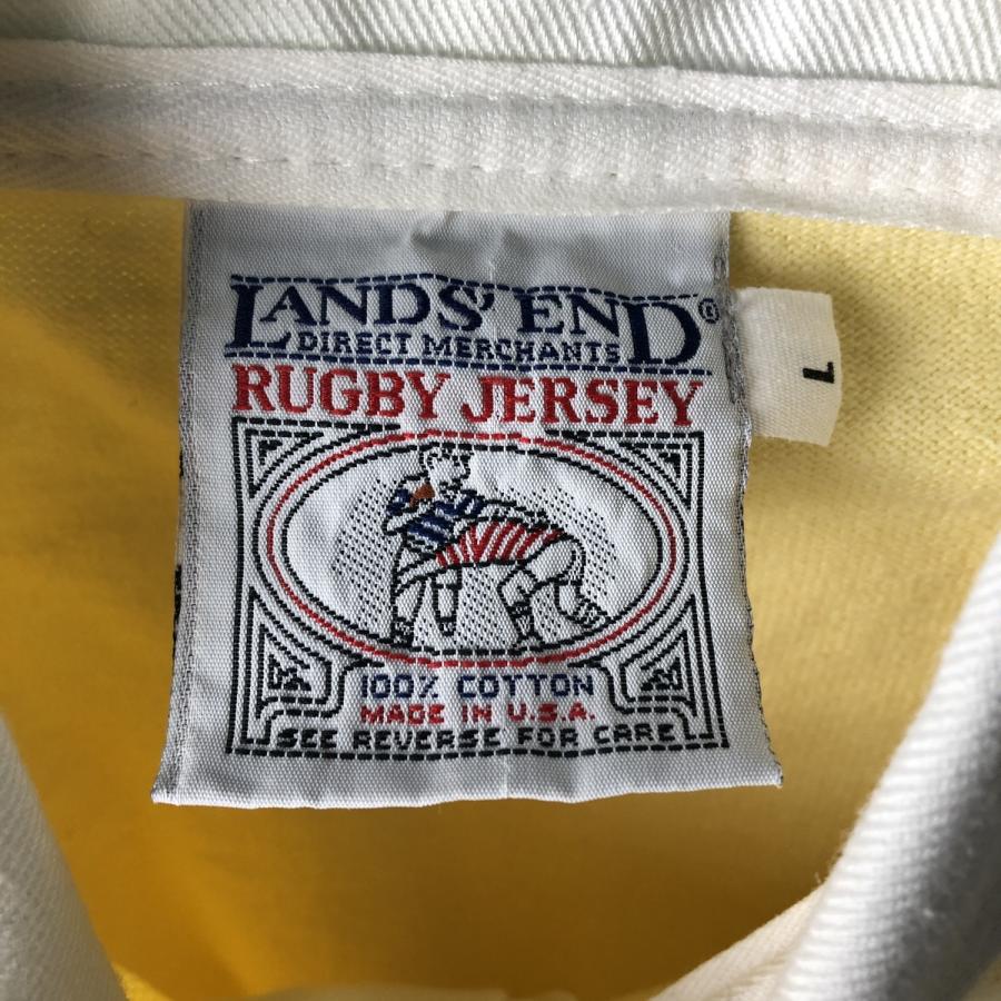 古着 90年代 ランズエンド LANDS' END 長袖 ラガーシャツ USA製 メンズ