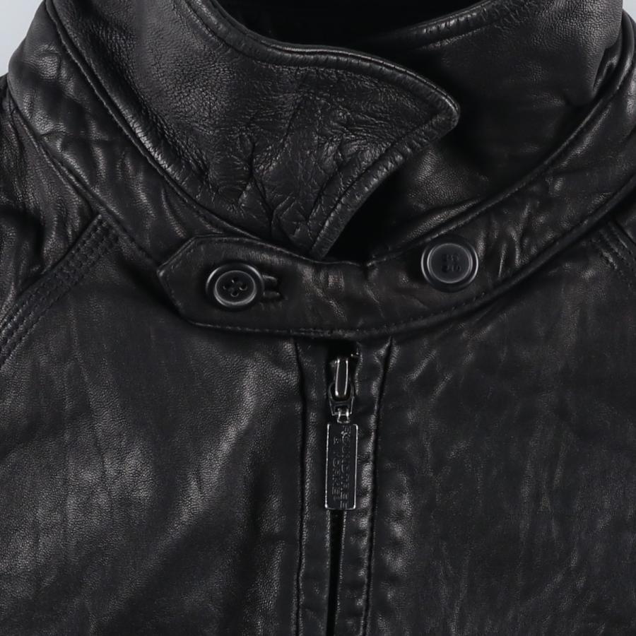 古着 ROUNDTREE and YORKE スイングトップタイプ レザーブルゾン
