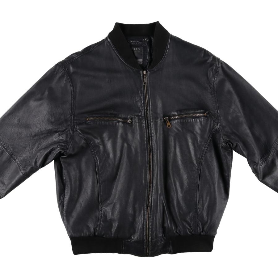 古着 CITY COLLECTION SMOOTH 中綿入り レザーブルゾン メンズM相当