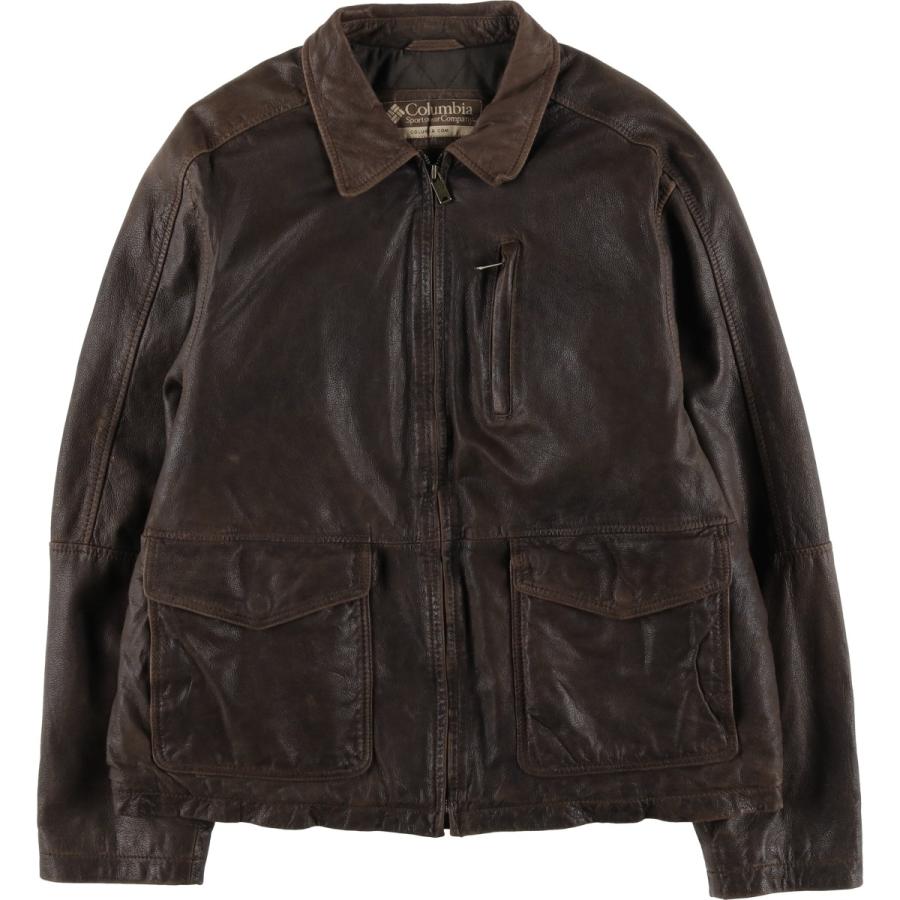 古着 コロンビア Columbia スイングトップタイプ 中綿入り レザーブルゾン メンズXL相当/eaa625109 Columbia（コロンビア） 古着 スイングトップタイプ 中綿入り レザー