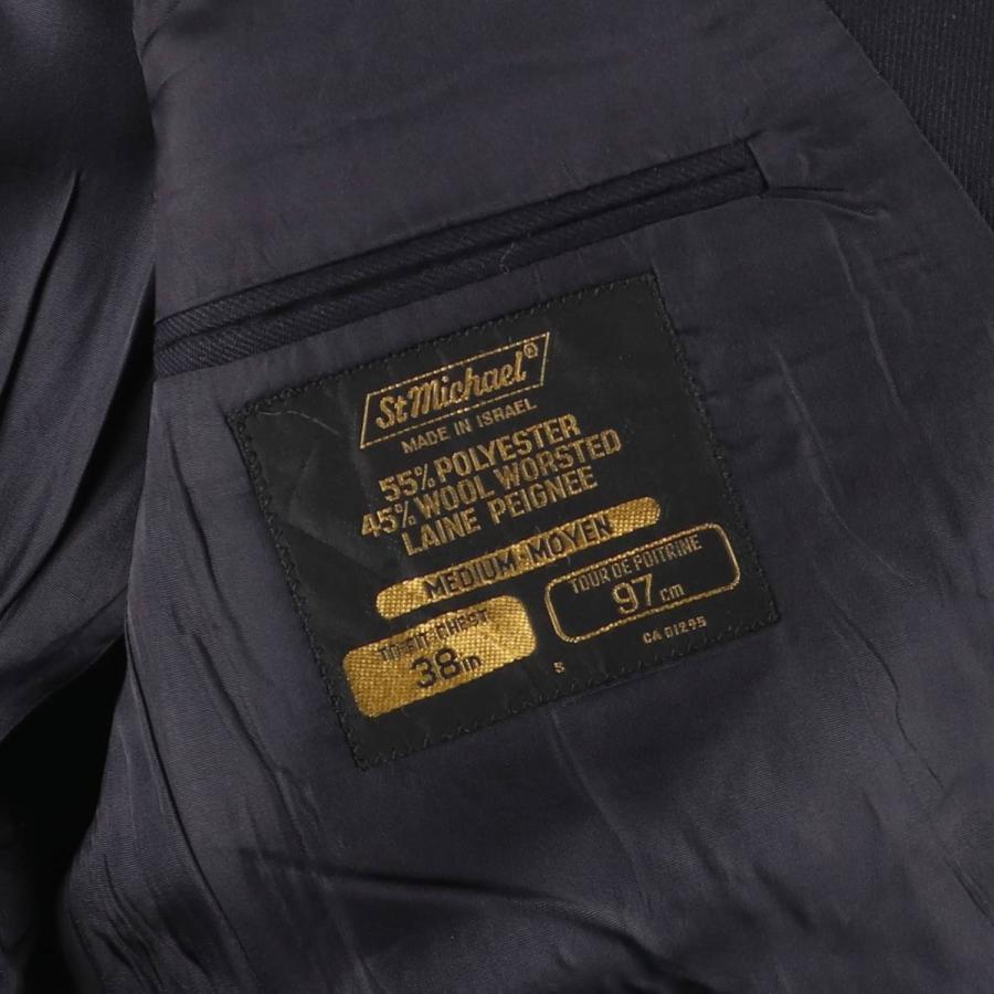 古着 セントマイケル St.Michael ダブルブレスト ピークドラペル 紺