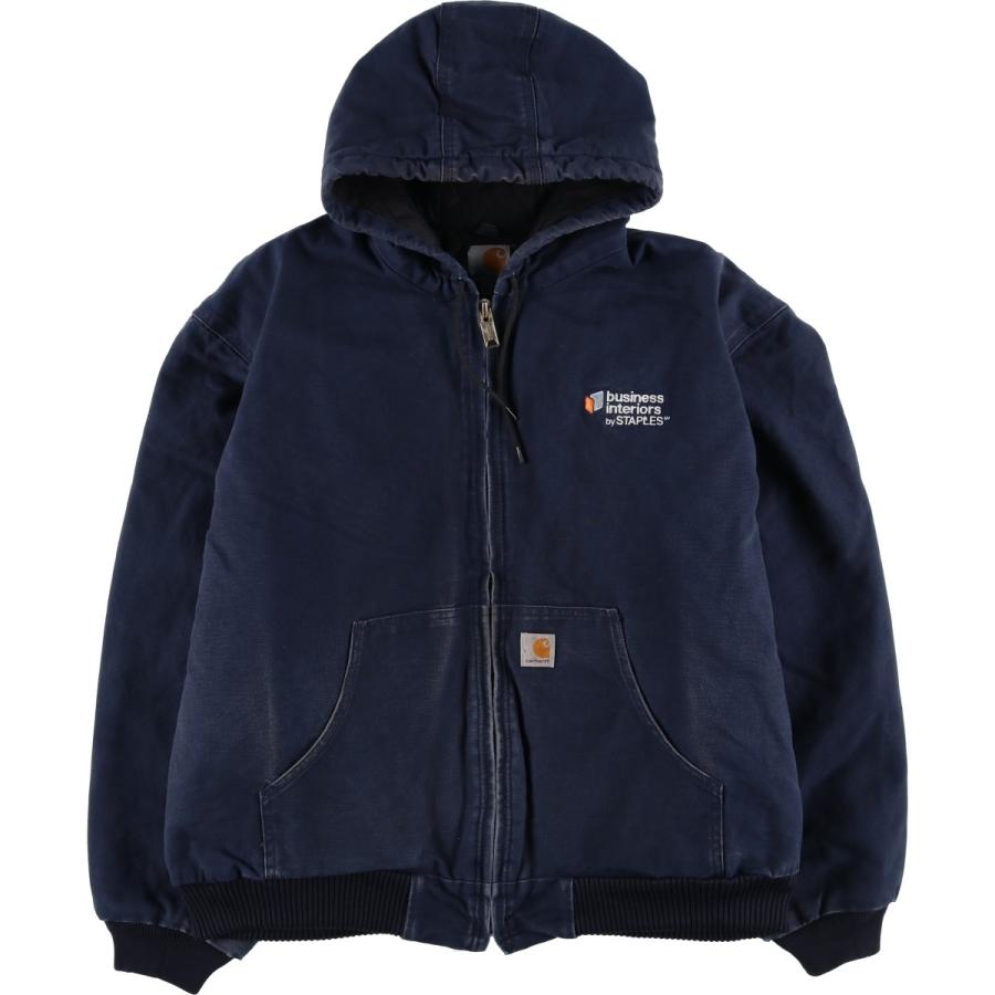 カーハート ダック ジャケット　XL MEXICO製 カーハート ダックジャケット 褪せブラック 表記(L) ハチノス