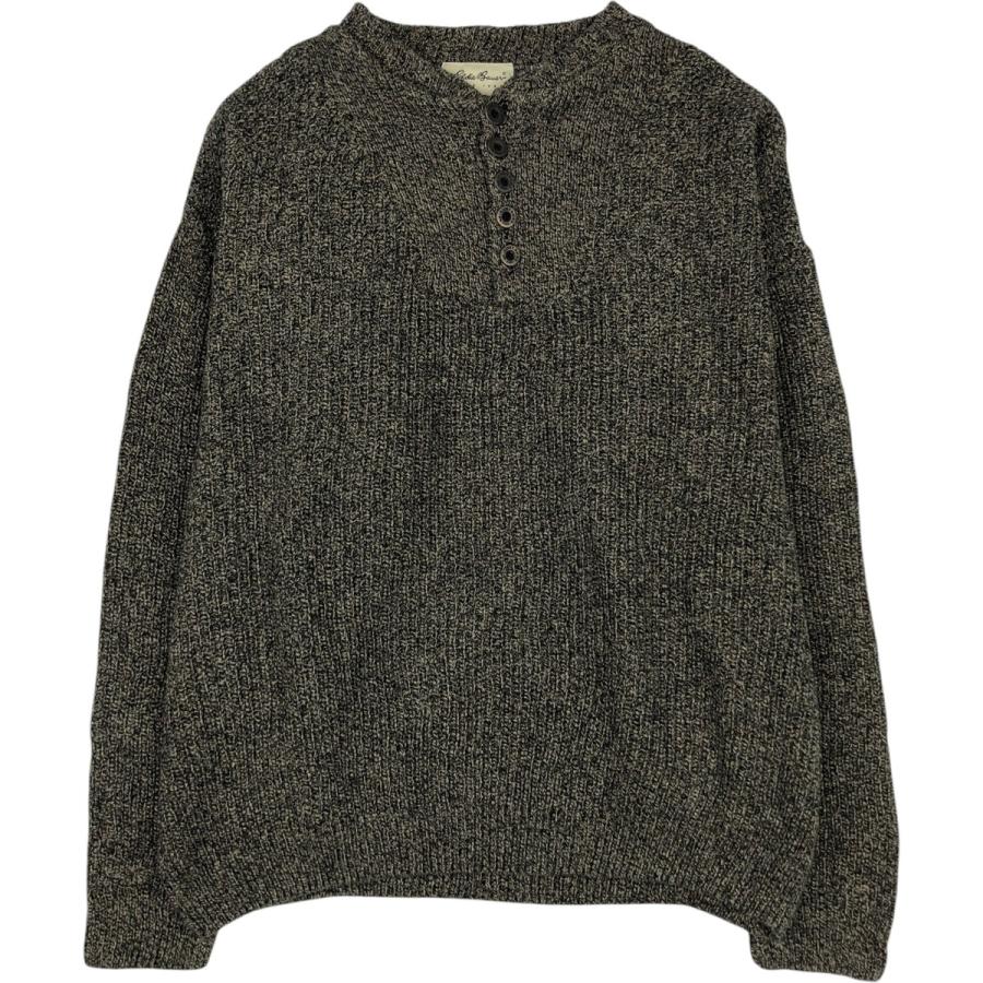 90s Eddie Bauer ヘンリーネック ニット セーター 古着 ワッフル Eddie Bauer（エディーバウアー） 古着 90年代 ヘンリーネック