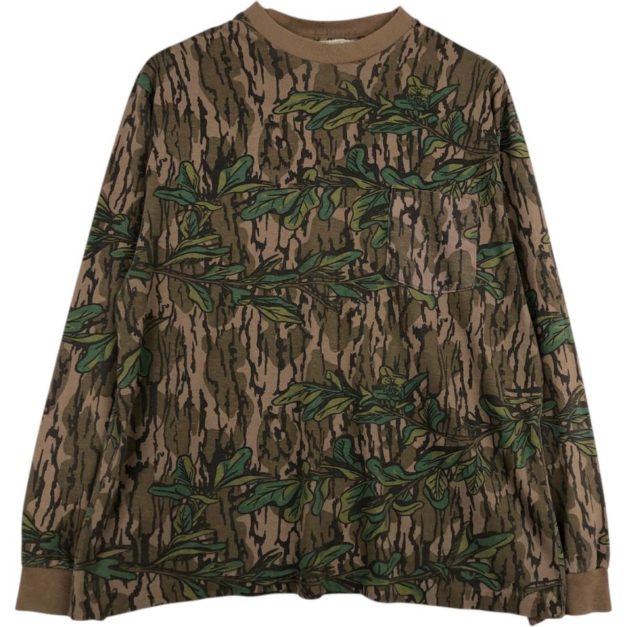 古着 90年代 MOSSY OAK リアルツリーカモ ロングTシャツ ロンT USA製 