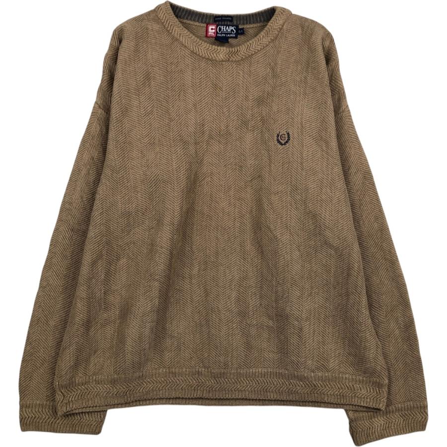 古着 ラルフローレン Ralph Lauren CHAPS チャップス ヘリンボーン コットンニットセーター メンズL相当/eaa627406 古着 ラルフローレン Ralph Lauren CHAPS チャップス ヘリンボーン