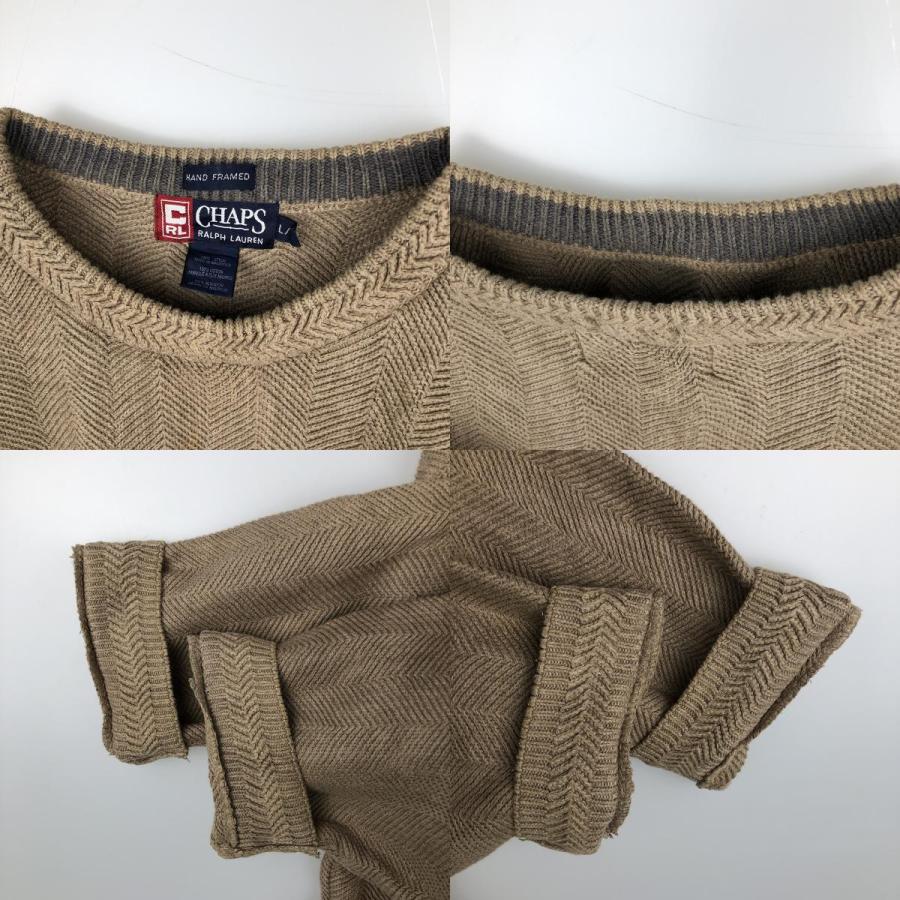 古着 ラルフローレン Ralph Lauren CHAPS チャップス ヘリンボーン コットンニットセーター メンズL相当/eaa627406 古着 ラルフローレン Ralph Lauren CHAPS チャップス ヘリンボーン