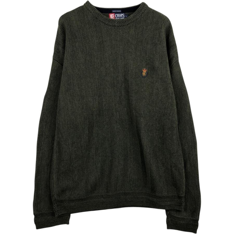 古着 ラルフローレン Ralph Lauren CHAPS チャップス ヘリンボーン コットンニットセーター メンズL相当/eaa627417 古着 ラルフローレン Ralph Lauren CHAPS チャップス ヘリンボーン