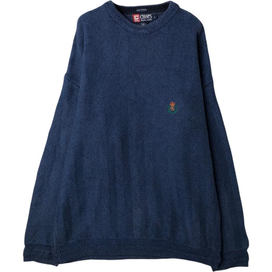 古着 90年代 ラルフローレン Ralph Lauren CHAPS チャップス ヘリンボーン コットンニットセーター メンズL相当 ヴィンテージ/eaa627448 古着 90年代 ラルフローレン Ralph Lauren CHAPS チャップス