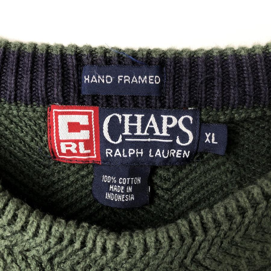 古着 ラルフローレン Ralph Lauren CHAPS チャップス ヘリンボーン コットンニットセーター メンズXL相当/eaa627522 古着 ラルフローレン Ralph Lauren CHAPS チャップス ヘリンボーン