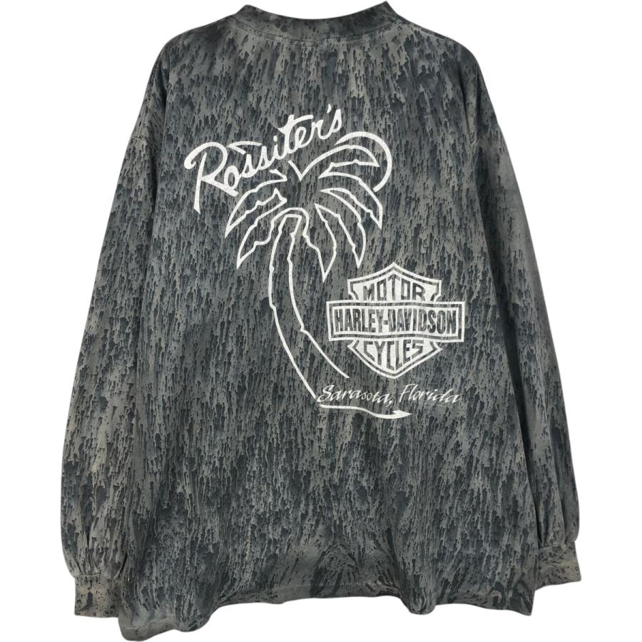 希少 HARLEY DAVIDSON ロンT USA製 ハーレーダビッドソン 古着 ハーレーダビッドソン Harley-Davidson 総柄 ロングTシャツ ロンT