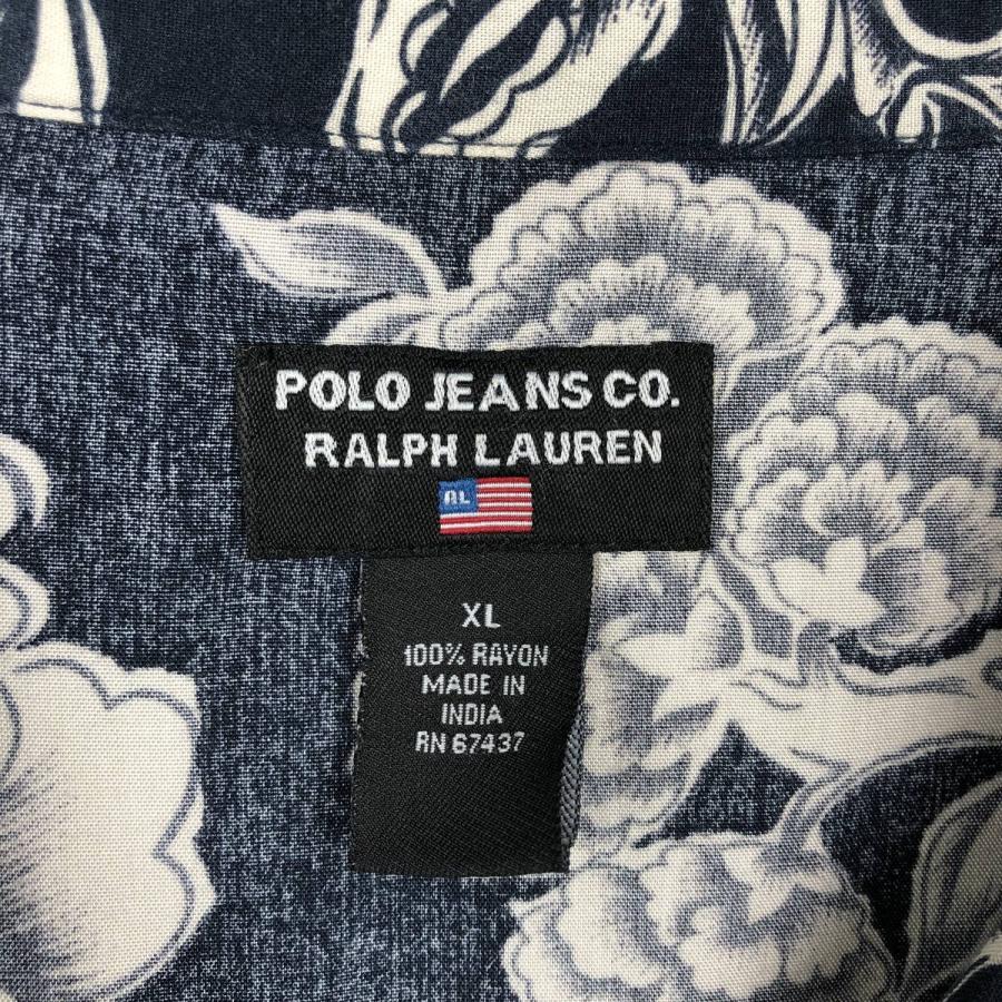 ラルフローレン POLO JEANS COMPANY 総柄 花柄 オープンカラー