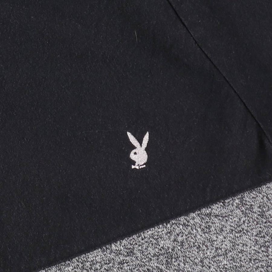 古着 プレイボーイ PLAYBOY 切替 長袖 ポロシャツ メンズL相当