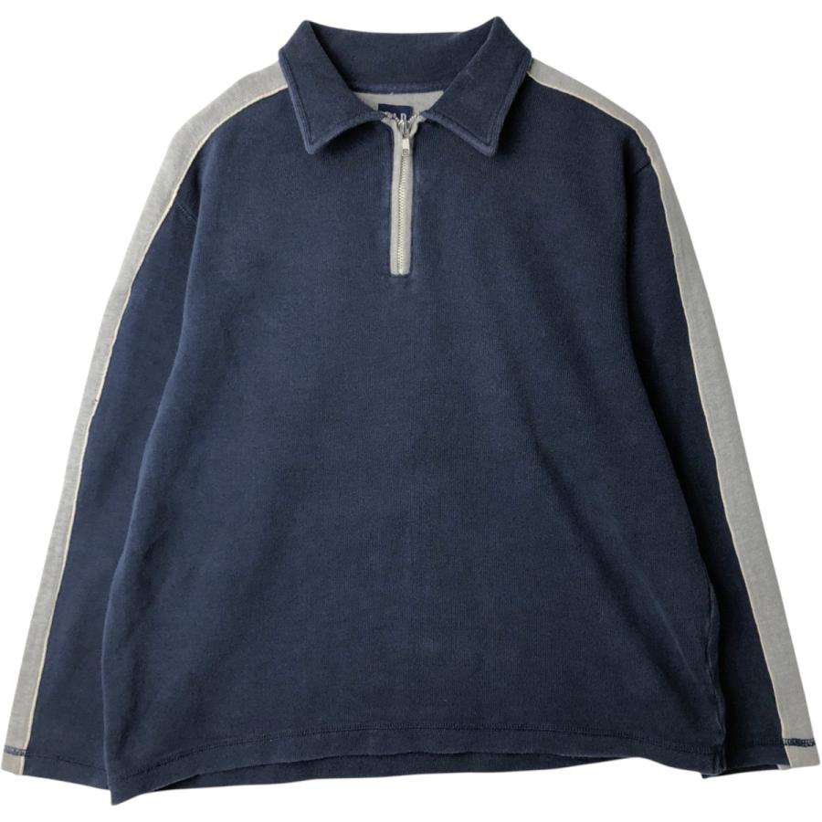 古着 90年代 ギャップ GAP オールドギャップ リブ編み ハーフジップスウェットシャツ トレーナー メンズM相当 ヴィンテージ/eaa629579 GAP（ギャップ） 古着 90年代 オールドギャップ リブ編み ハーフジップ