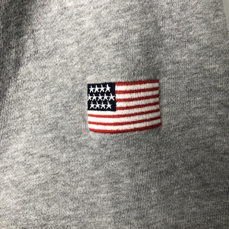 ポロラルフローレン ハーフジップ スウェット 白 星条旗 ワッペン L 刺繍 古着 ラルフローレン Ralph Lauren POLO SPORT ポロスポーツ 星条旗柄