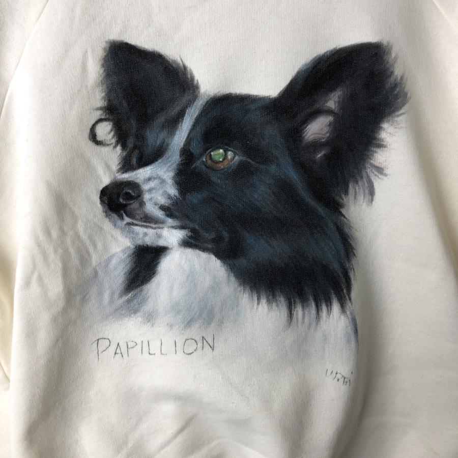 古着 PAPILLON パピヨン 犬柄 アニマル スウェットシャツ トレーナー