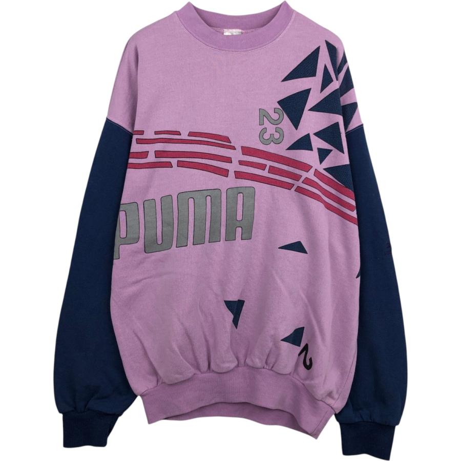 古着 プーマ PUMA クレイジーパターン ロゴスウェットシャツ トレーナー メンズL相当/eaa630123 PUMA（プーマ） 古着 クレイジーパターン ロゴスウェットシャツ