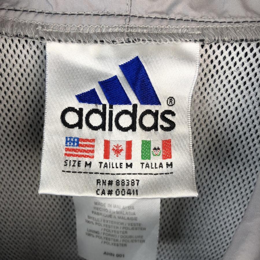 adidas（アディダス） 古着 フード付き ナイロンプルオーバー メンズM