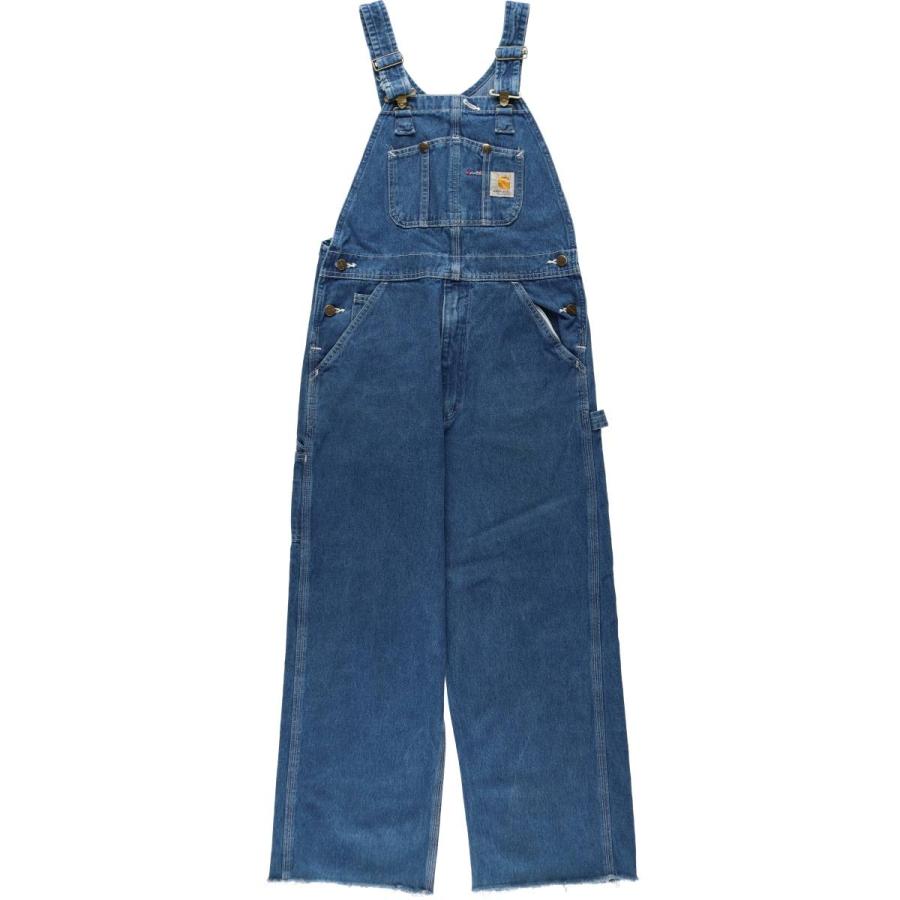 古着 カーハート Carhartt カットオフ デニムオーバーオール メンズw32相当/eaa630422 Carhartt（カーハート） 古着 カットオフ デニムオーバーオール メンズ