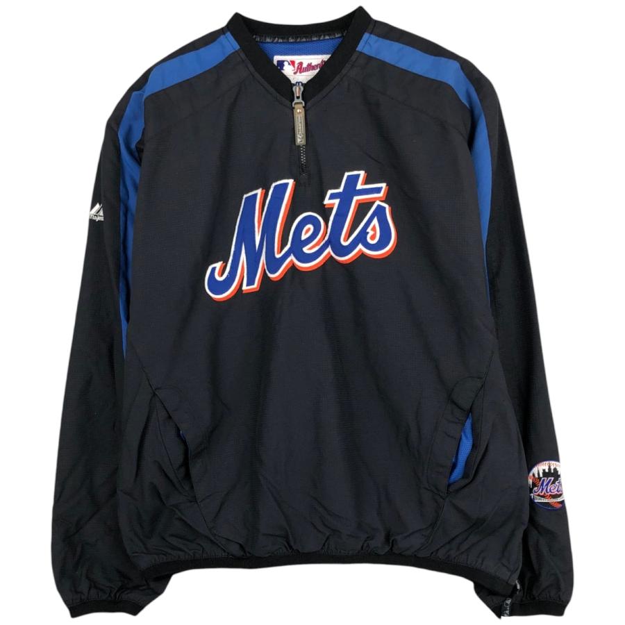 古着 90年代 Majestic MLB NEW YORK METS ニューヨークメッツ ハーフジップ ナイロンプルオーバー メンズM相当/eaa630953 古着 90年代 Majestic MLB NEW YORK METS ニューヨークメッツ ハーフ