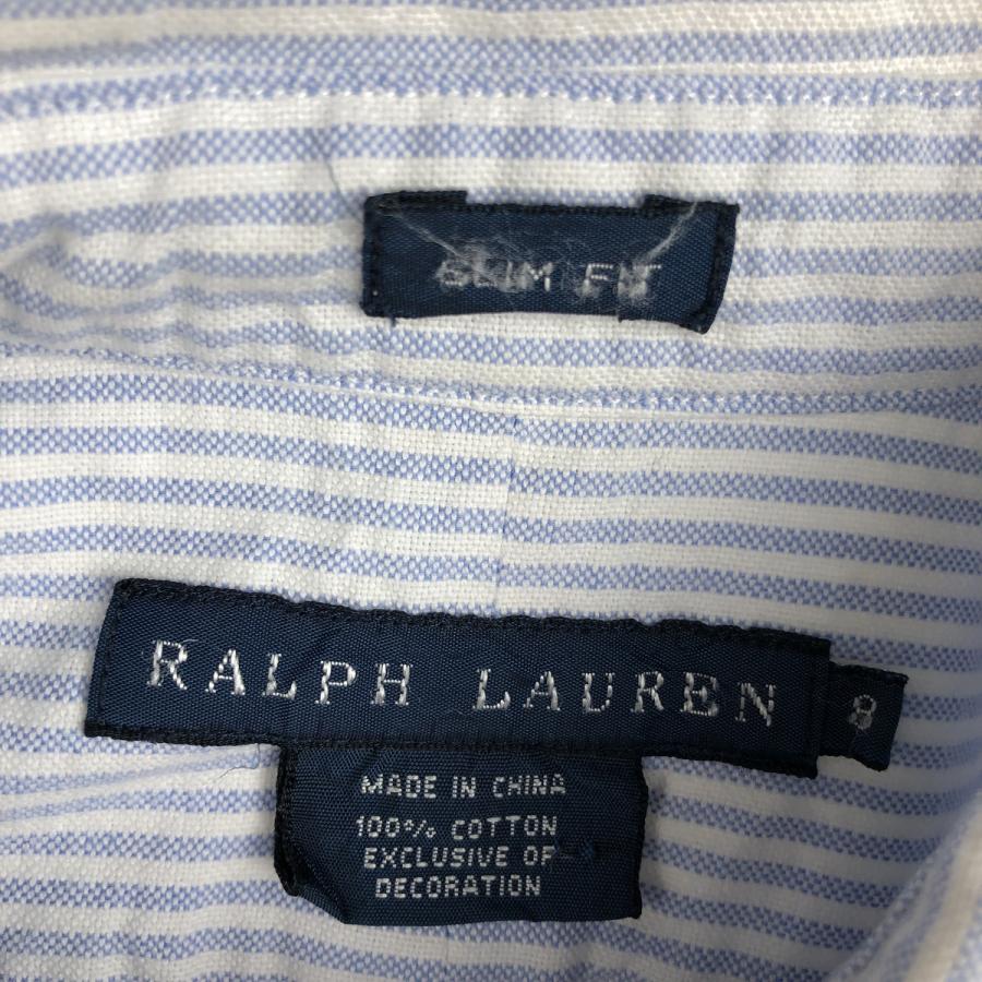 古着 ラルフローレン Ralph Lauren SLIM FIT スリムフィット 長袖 ボタンダウンストライプシャツ レディースS相当/eaa631836 古着 ラルフローレン Ralph Lauren SLIM FIT スリムフィット 長袖