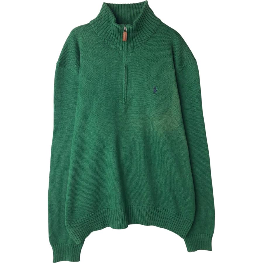 古着 ラルフローレン Ralph Lauren POLO by Ralph Lauren コットンニットハーフジップセーター メンズL相当/eaa631944 古着 ラルフローレン Ralph Lauren POLO by コットンニットハーフ