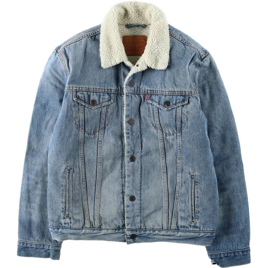 古着 リーバイス Levi's 中綿入り デニムボアジャケット メンズL相当/eaa632476 Levi's（リーバイス） 古着 中綿入り デニムボアジャケット メンズL