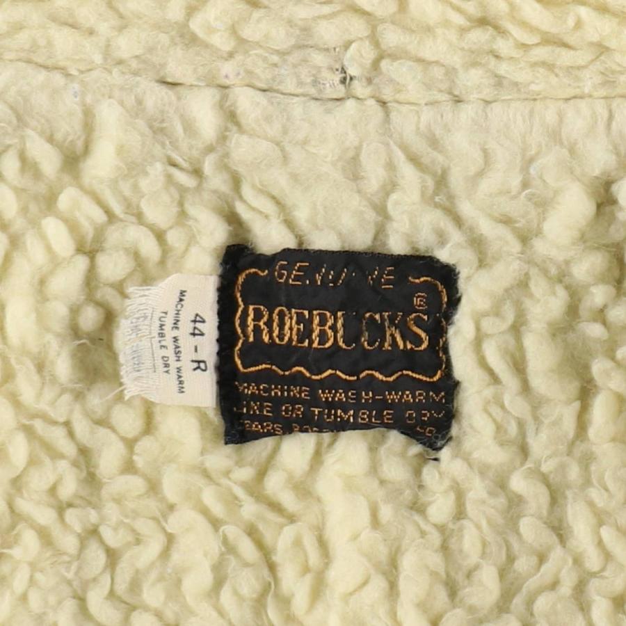 古着 70年代 ROEBUCKS 中綿入り バットダイ デニムボアジャケット