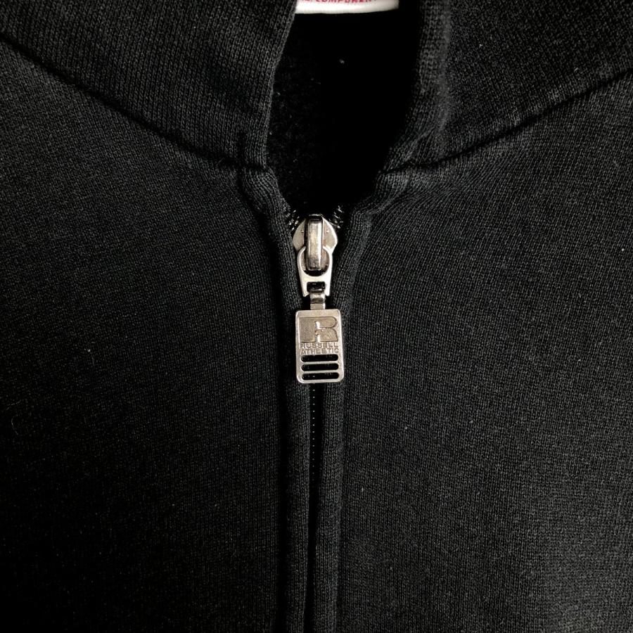 8T7722 Russell Athletic ジップパーカー　無地　古着 RUSSELL ATHLETIC Zip-Up Hoodie 紺 L ラッセル アスレチック ジップ