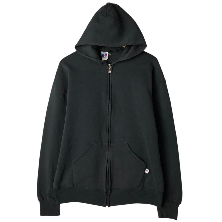 USA製 90s Russell Athletic フルジップパーカー 黒　美品 古着 90年代 ラッセル Russell ATHLETIC スウェットフルジップパーカー