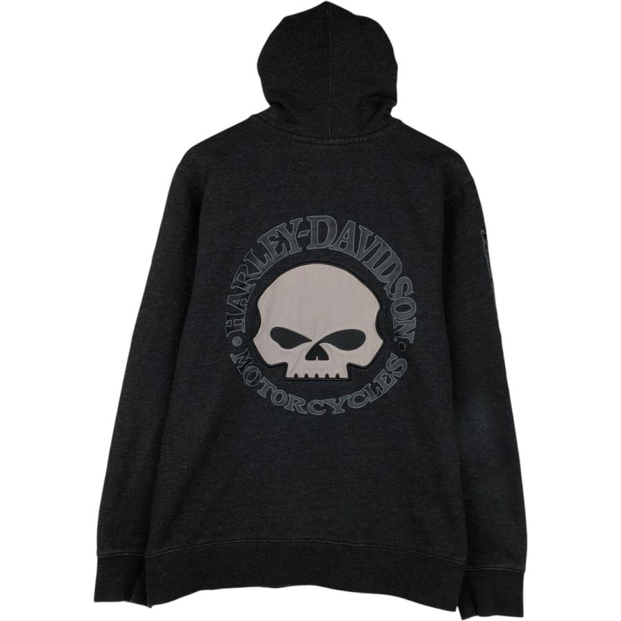 Harley Davidson - 古着 ハーレーダビッドソン Harley-Davidson ドクロ柄 スカル柄 バックプリント スウェットフルジップパーカー メンズS相当 /eaa544835 古着 ハーレーダビッドソン Harley-Davidson ドクロ柄 スカル柄