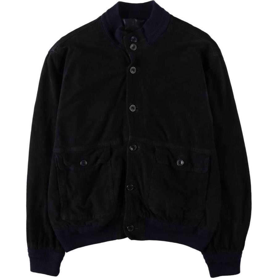 バルスタージャケット スエードレザーブルゾン ネイビー イタリア製 80s 古着 OUTFIT WEAR バルスタージャケット スエードレザーブルゾン