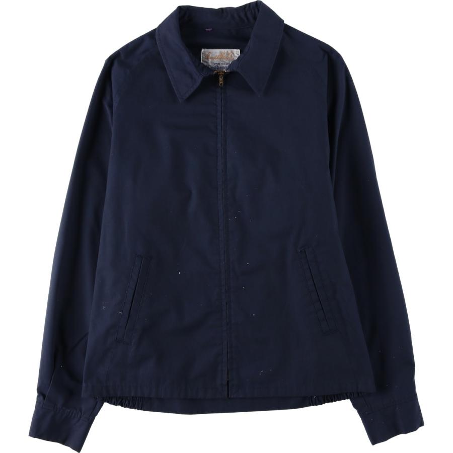 古着 VAN HEUSEN 90s ブルゾン ジップアップ ウールジャケット　黒 古着 70年代 ヴァンヒューゼン VAN HEUSEN Arnold Palmer スイング