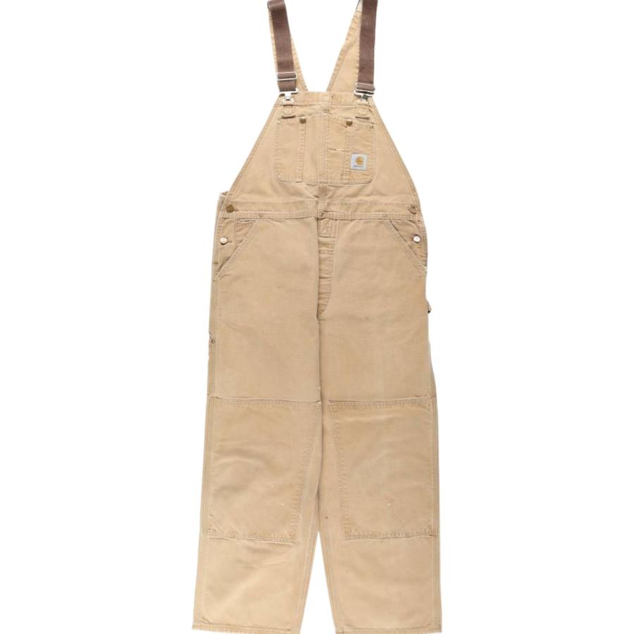 ★90's Carhartt カーハート ダックダブルニーオーバーオール W30 Carhartt（カーハート） 古着 ビッグサイズ 90年代 ダブルニー ダック