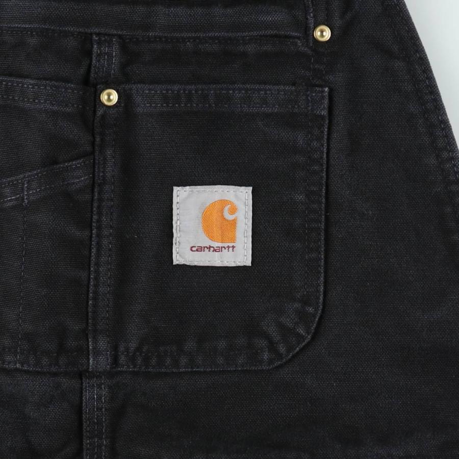 古着 カーハート Carhartt RELAXED FIT ダブルニー ブラック ダック オーバーオール メンズw36相当/eaa633595 Carhartt（カーハート） 古着 Carhartt RELAXED FIT ダブルニー