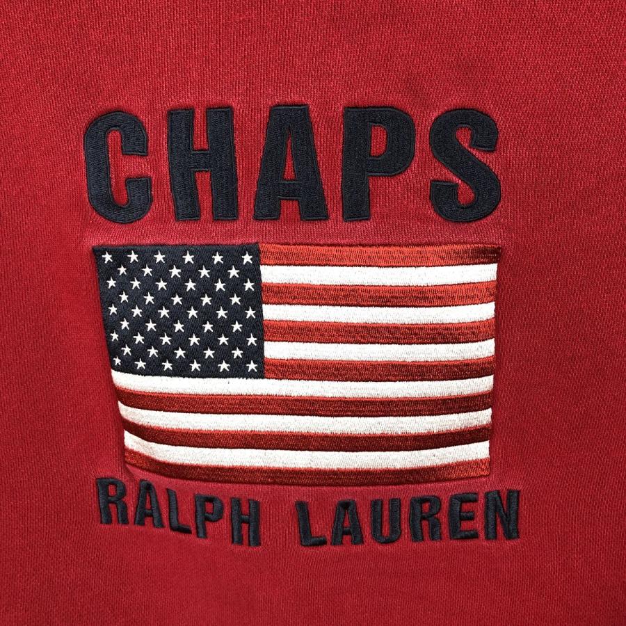 古着 ラルフローレン Ralph Lauren CHAPS チャップス 星条旗柄 ロゴスウェットシャツ トレーナー メンズXL相当/eaa633678 古着 ラルフローレン Ralph Lauren CHAPS チャップス 星条旗柄 ロゴ