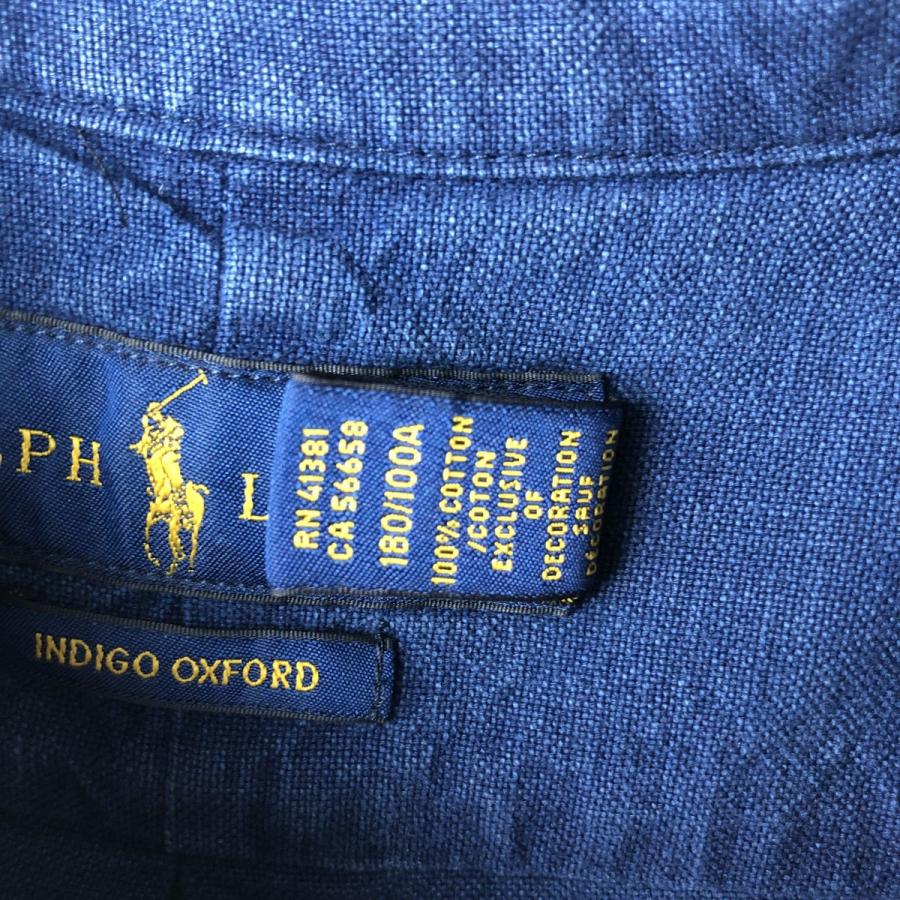 古着 ラルフローレン Ralph Lauren INDIGO OXFORD 長袖 ボタンダウン