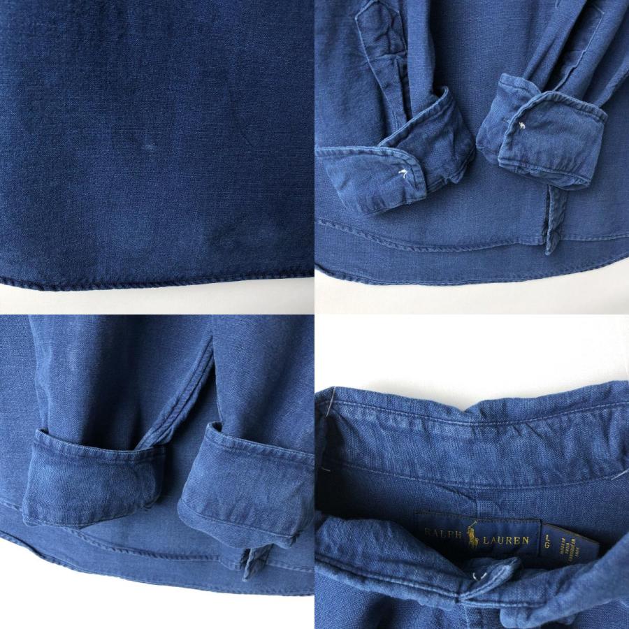 古着 ラルフローレン Ralph Lauren INDIGO OXFORD 長袖 ボタンダウンシャツ メンズL相当/eaa634484 古着 ラルフローレン Ralph Lauren INDIGO OXFORD 長袖 ボタンダウン