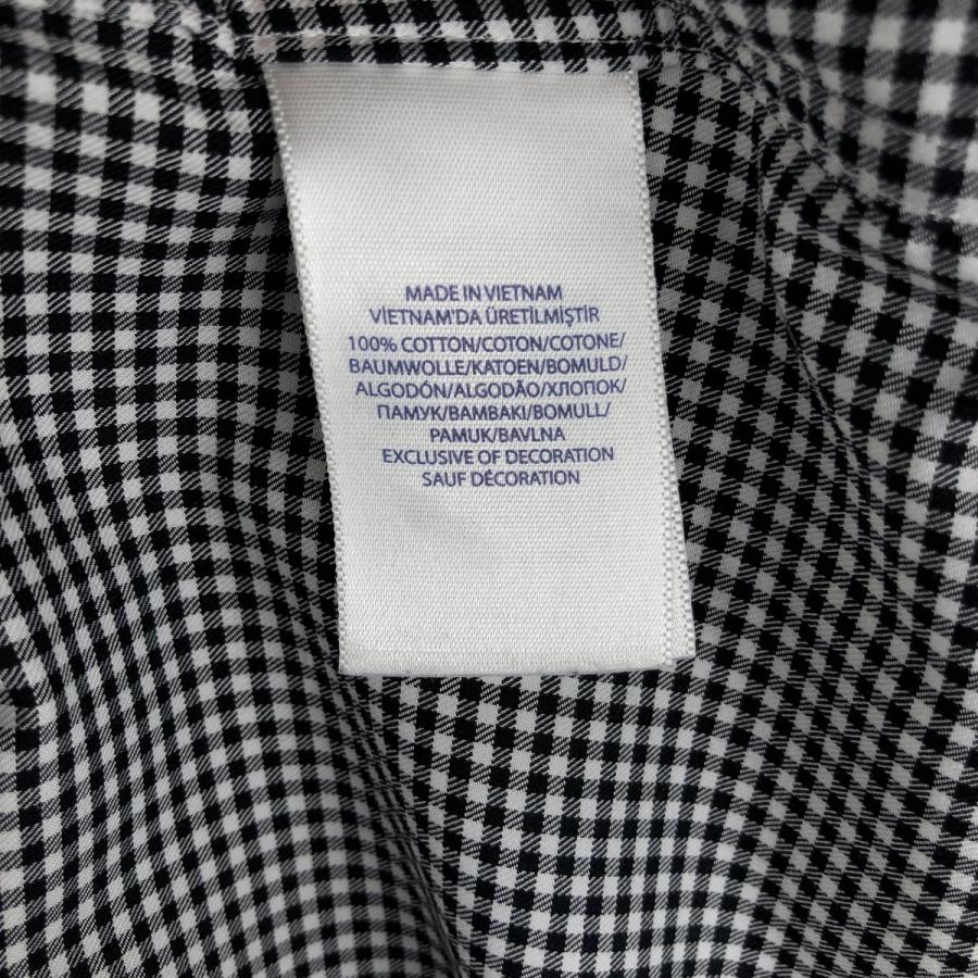 美品 ラルフローレン ギンガムチェック コットンシャツ 白黒 レディースML 古着 ラルフローレン POLO RALPH LAUREN ギンガムチェック ワイド