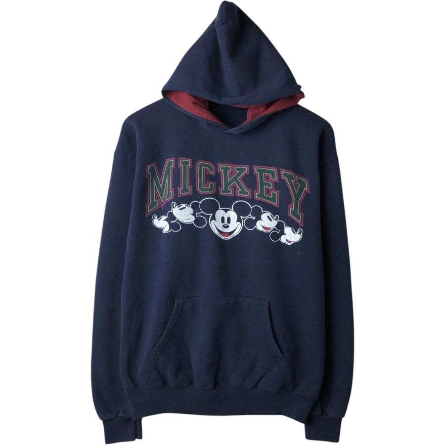 古着 90年代 ディズニー DISNEY MICKEY MOUSE ミッキーマウス キャラクター スウェットプルオーバーパーカー レディースXL相当 ヴィンテージ/eaa635545 古着 90年代 ディズニー ミッキーマウス キャラクター スウェットプル