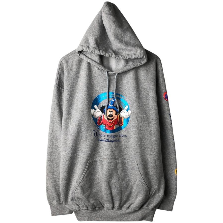 古着 90年代 ディズニー DISNEY MICKEY MOUSE ミッキーマウス キャラクター スウェットプルオーバーパーカー USA製 レディースL相当 ヴィンテージ/eaa635544 古着 90年代 ディズニー ミッキーマウス キャラクター スウェットプル