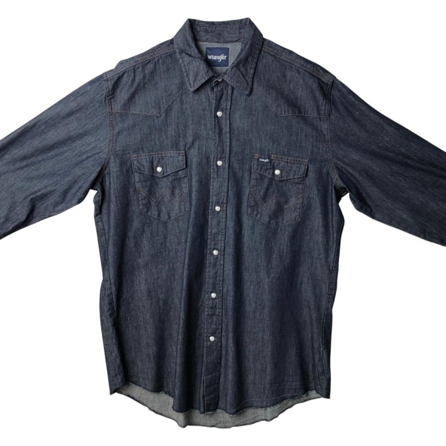 Wrangler（ラングラー） 古着 濃紺 長袖 デニムウエスタンシャツ