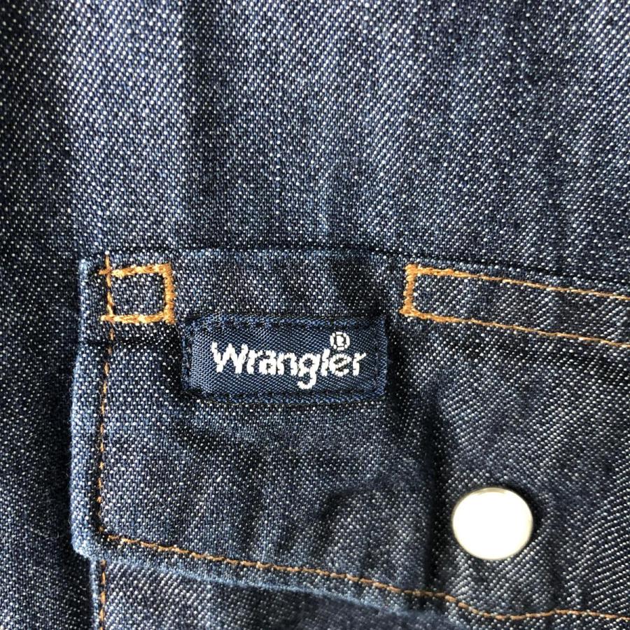 Wrangler（ラングラー） 古着 濃紺 長袖 デニムウエスタンシャツ