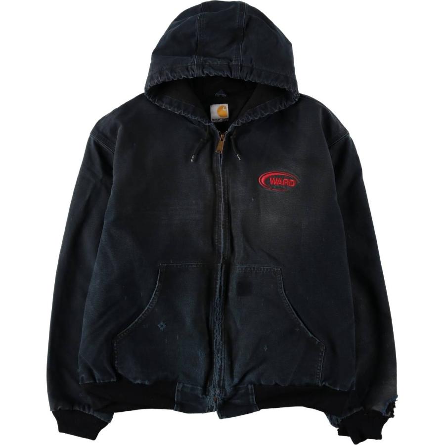 希少 USA製 Carhartt カーハート アクティブジャケット ブラック Carhartt（カーハート） 古着 アクティブジャケット ダックフルジップ