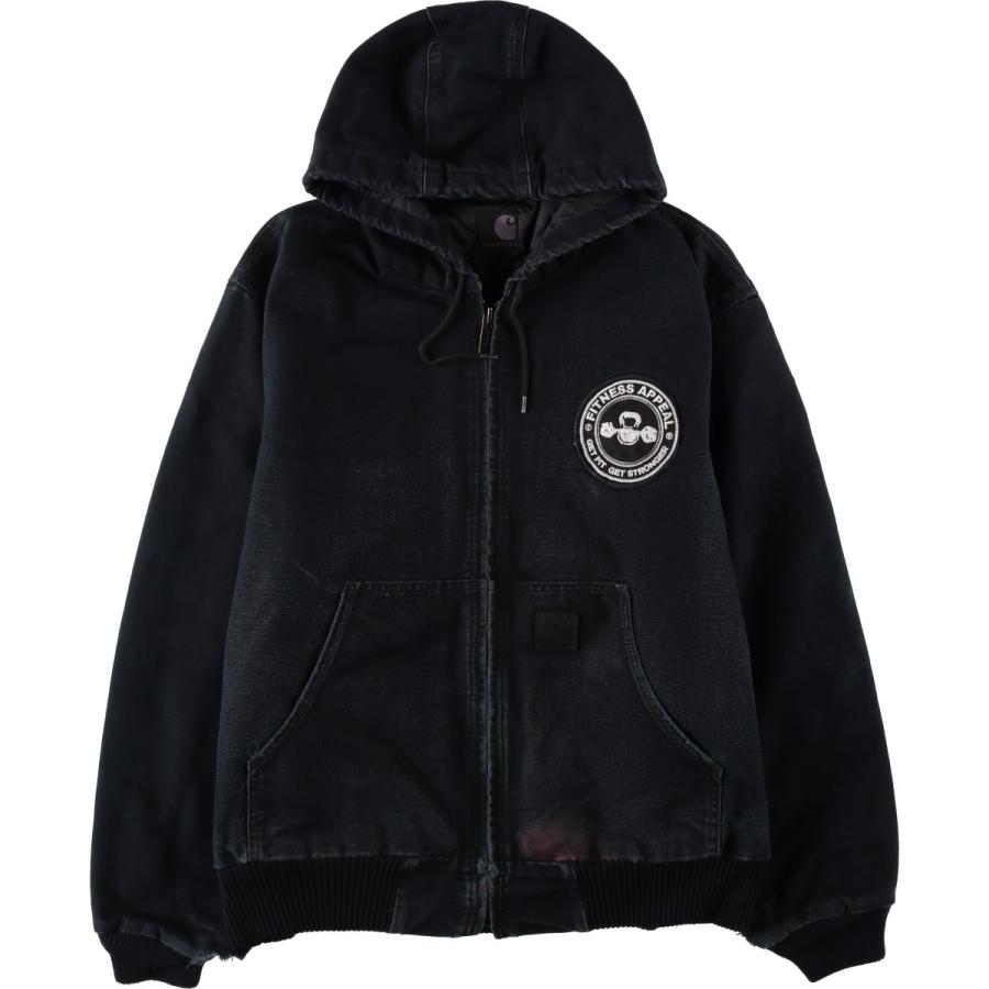 Carhartt カーハート　ロゴタグ アクティブジャケット ブラック Carhartt（カーハート） 古着 アクティブジャケット 中綿入り ダック
