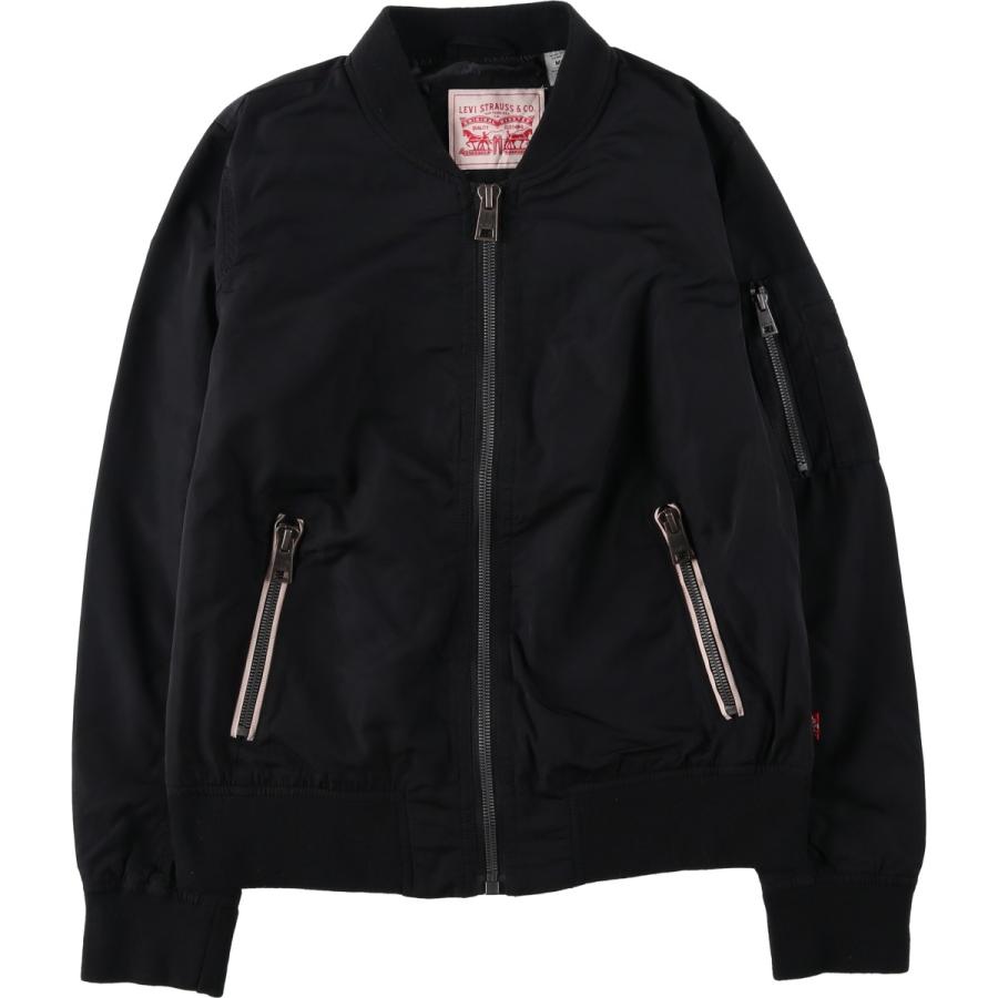 Levi's ブラック MA-1 フライトジャケット 革ジャン 【公式通販】